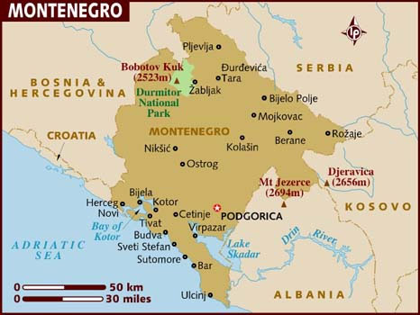 Harta Muntenegru Harta Muntenegru