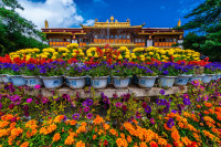 fiind cea mai mare gradina construita din Tibet (360.000 mp si 374 de camere) in care oamenii il venereaza pe Buddha, isi petrec vacantele si studiaza palatele in stil tibetan.