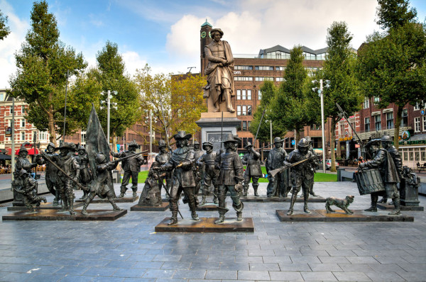 Amsterdam Piata Rembrand, Amsterdam Statuia lui Rembrand